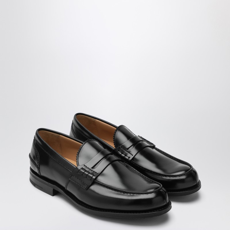 Church's Tunbridge Fume Navy Loafers In Black