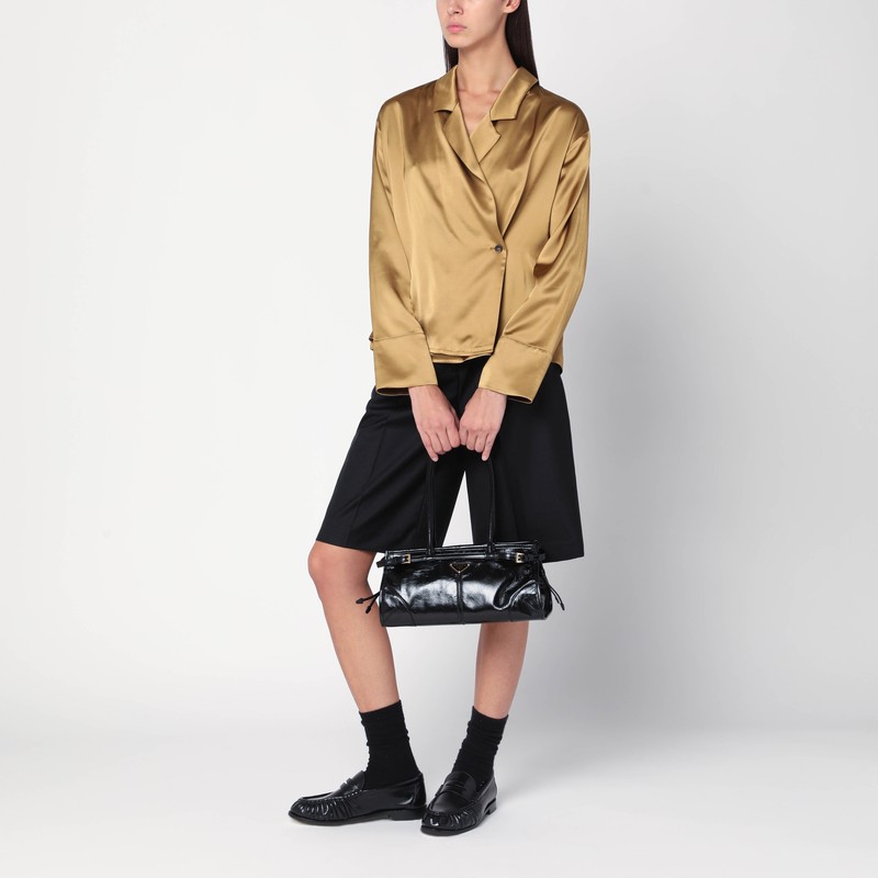 Loulou De Saison Ochre Satin Persia Blouse In Multi