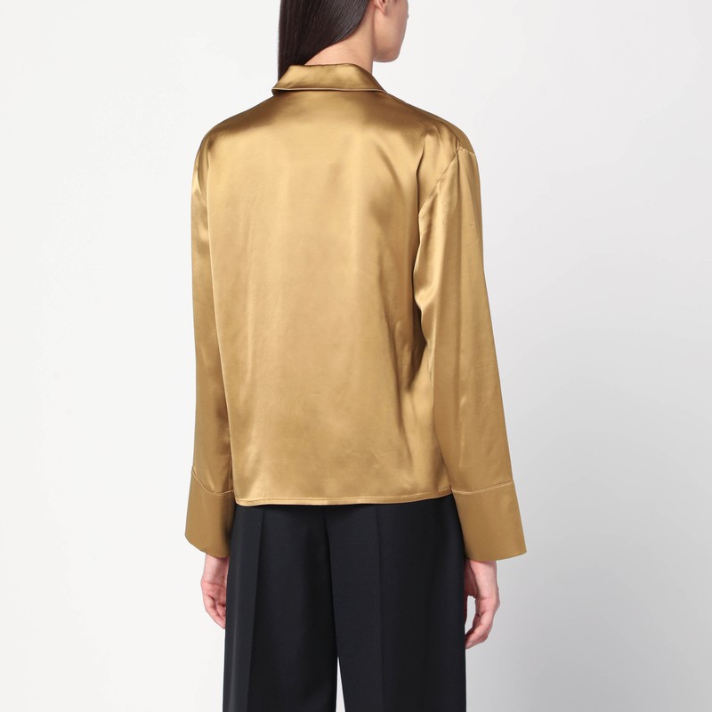 Loulou De Saison Ochre Satin Persia Blouse In Multi