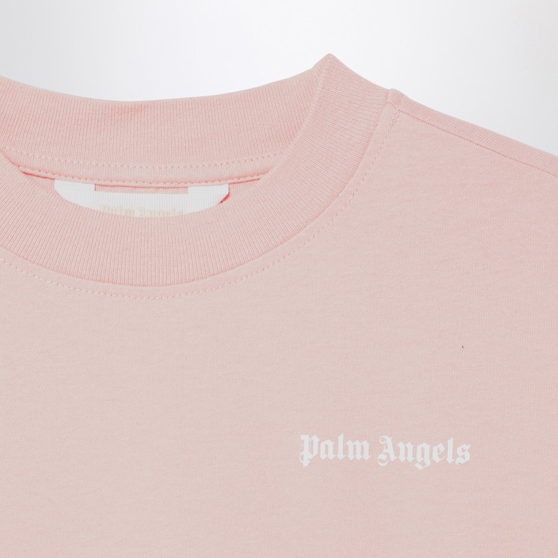 Palm Angels Set Of Three Cotton T-shirts With Logo In Multicolor