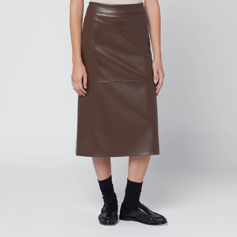 Brown coated fabric skirt