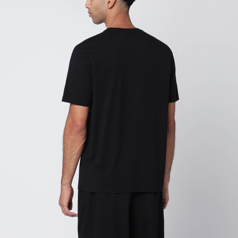 Maison Kitsuné Black Regular T-shirt With Logo Patch In Black