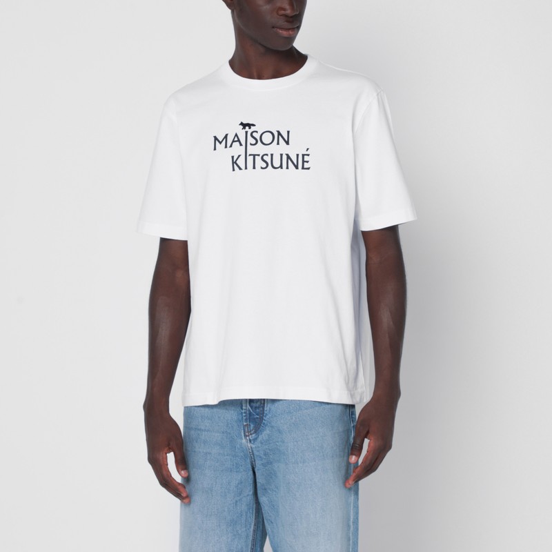 Maison Kitsuné White T-shirt With Logo Print In White