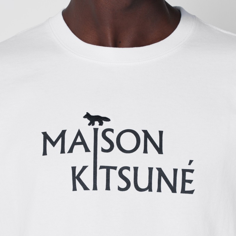 Maison Kitsuné White T-shirt With Logo Print In White