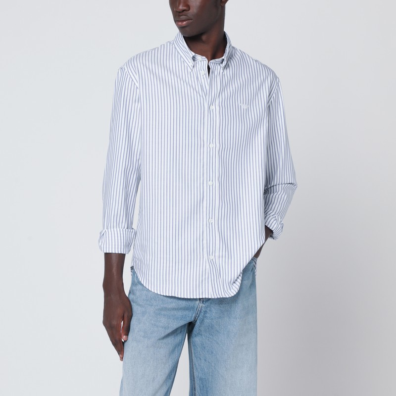 White striped button-down shirt