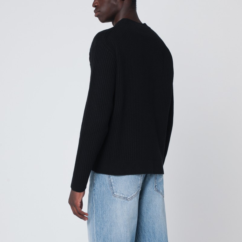 Maison Kitsuné Black Wool Sweater In Black
