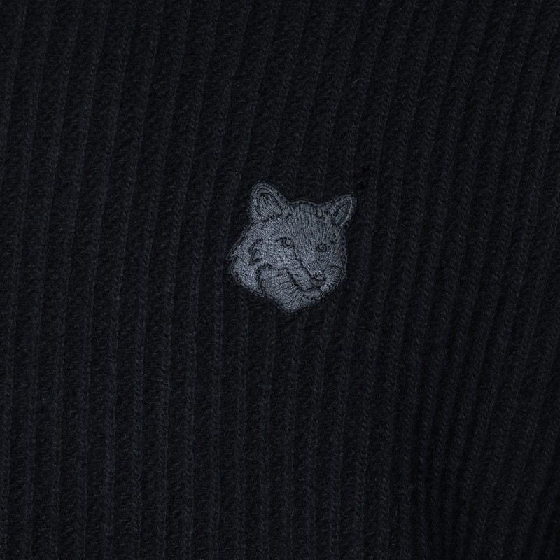 Maison Kitsuné Black Wool Sweater In Black