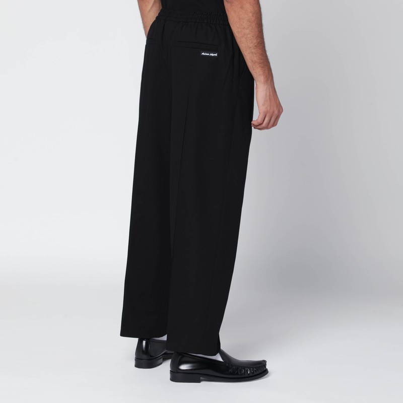 Maison Kitsuné Black Cotton Trousers In Black