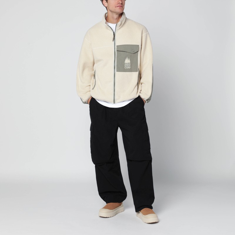 Maison Kitsuné Casual Fleece Zipped Jacket Clothing In Neutral