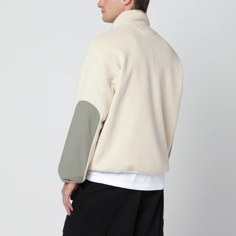 Maison Kitsuné Casual Fleece Zipped Jacket Clothing In Neutral