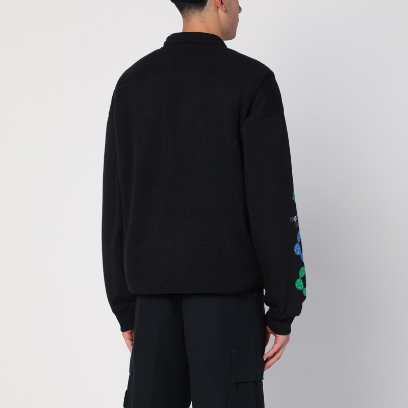 Purple Mountain Observatory Black Fleece Zipped Waistcoat In Black