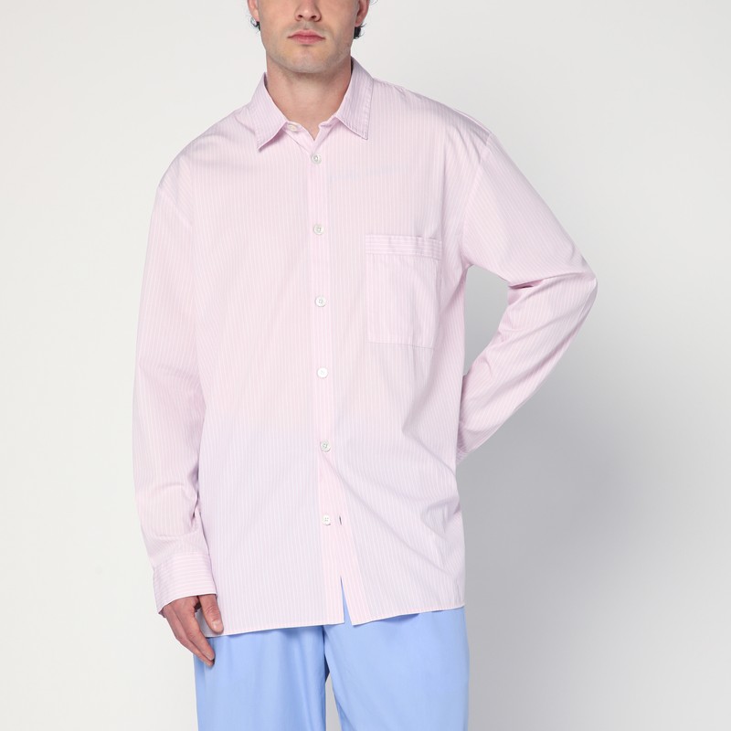 Pink striped pyjama shirt