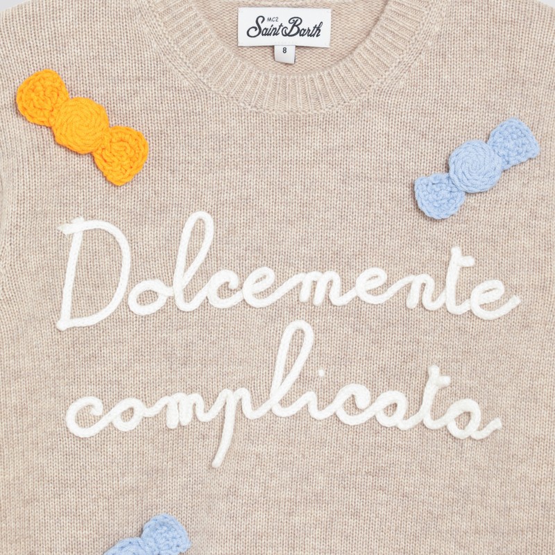 Mc2 Saint Barth Beige Sweater With Candy Patch In Neutral