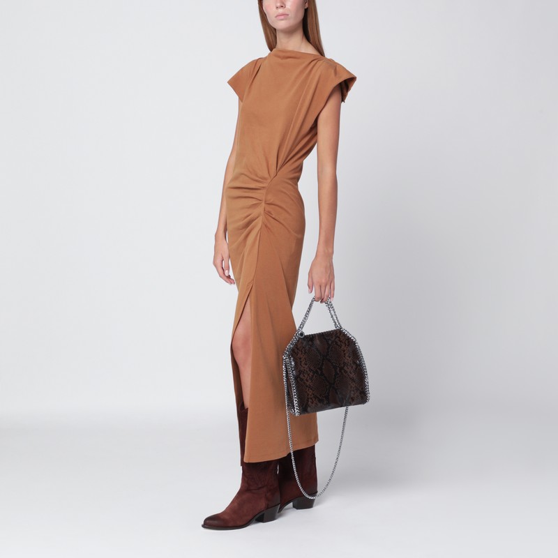 Isabel Marant Camel-coloured Nadela Cotton Dress In Brown