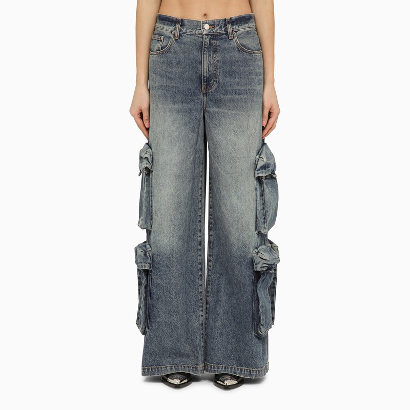 Amiri baggy cargojeans aus blauem denim