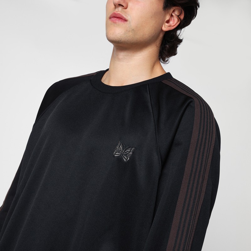 Needles Stripe-detail Sweatshirt In Black