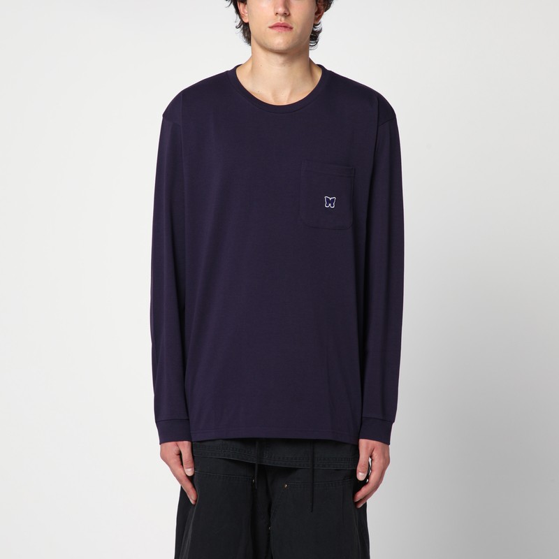 Needles Logo Patch Long-sleeved T-shirt In Burgundy