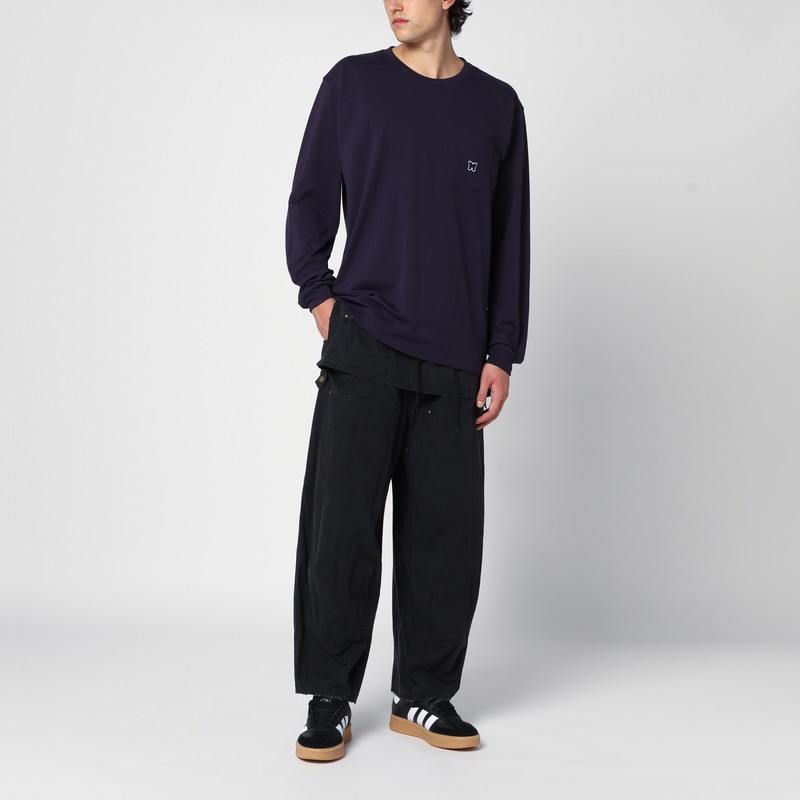 Needles Logo Patch Long-sleeved T-shirt In Burgundy