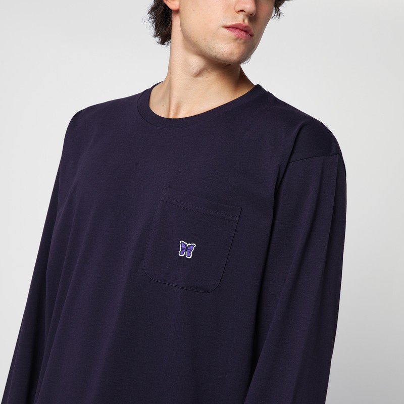 Needles Logo Patch Long-sleeved T-shirt In Burgundy