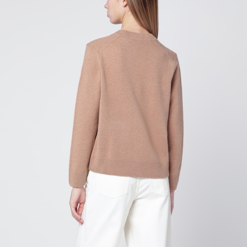 Maison Kitsuné Wool Cardigan With Front Pockets And Long Sleeves In Brown