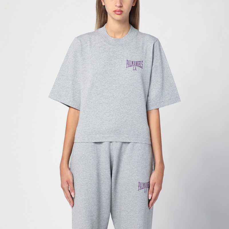 College t-shirt melange grey/violet