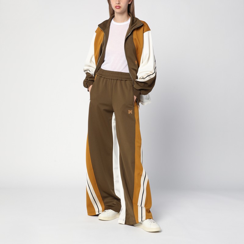 Palm Angels Sweatshirt Over Colour-block Brown\/ochre In Multicolor