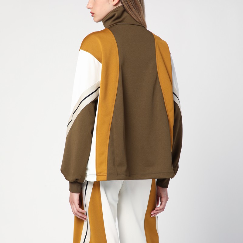 Palm Angels Sweatshirt Over Colour-block Brown\/ochre In Multicolor