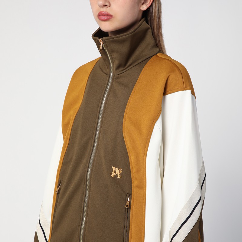 Palm Angels Sweatshirt Over Colour-block Brown\/ochre In Multicolor