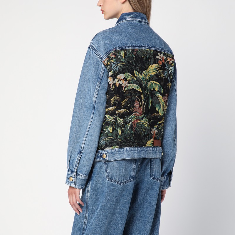 ジャケット Palm Angels Denim Jacket With Jungle Insert Palm Angels Jungle Paneled Denim Jacket In Blue | ModeSens