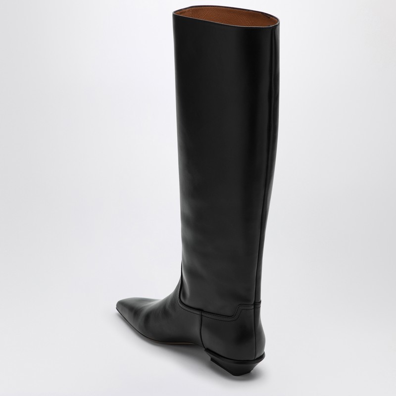 Paris Texas Leather Bettina Boots With Squared Toe In Black