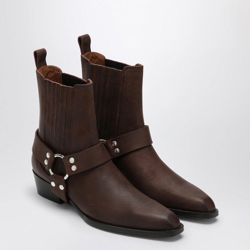 Paris Texas Helena Leather Ankle Boot In Brown