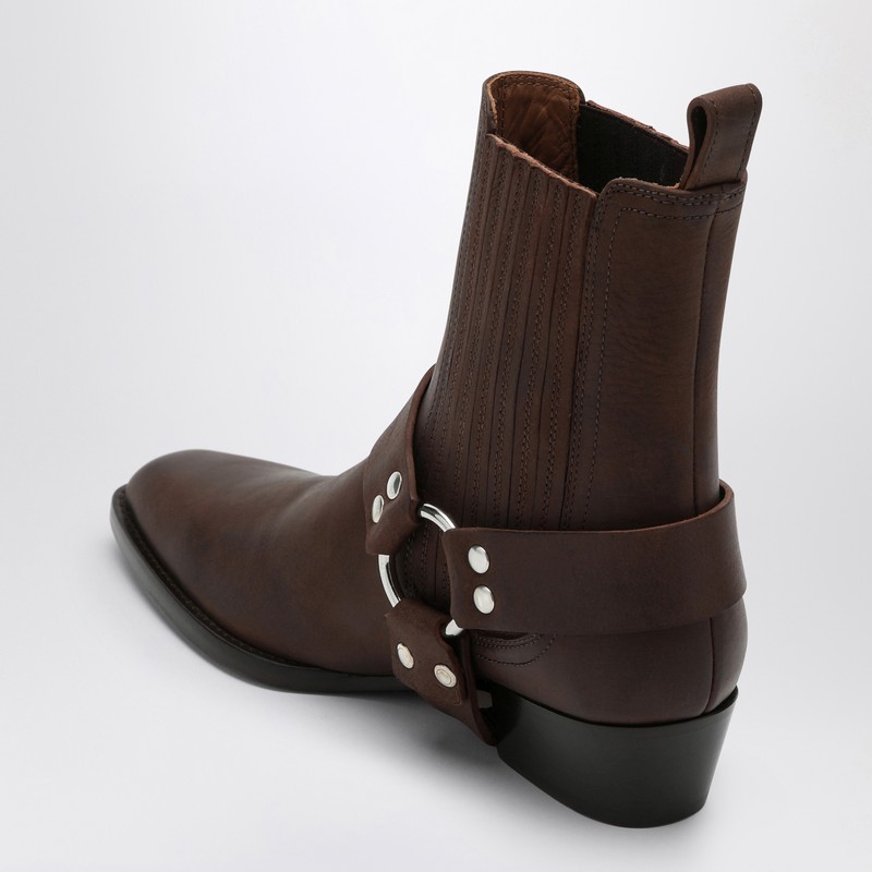 Paris Texas Helena Leather Ankle Boot In Brown