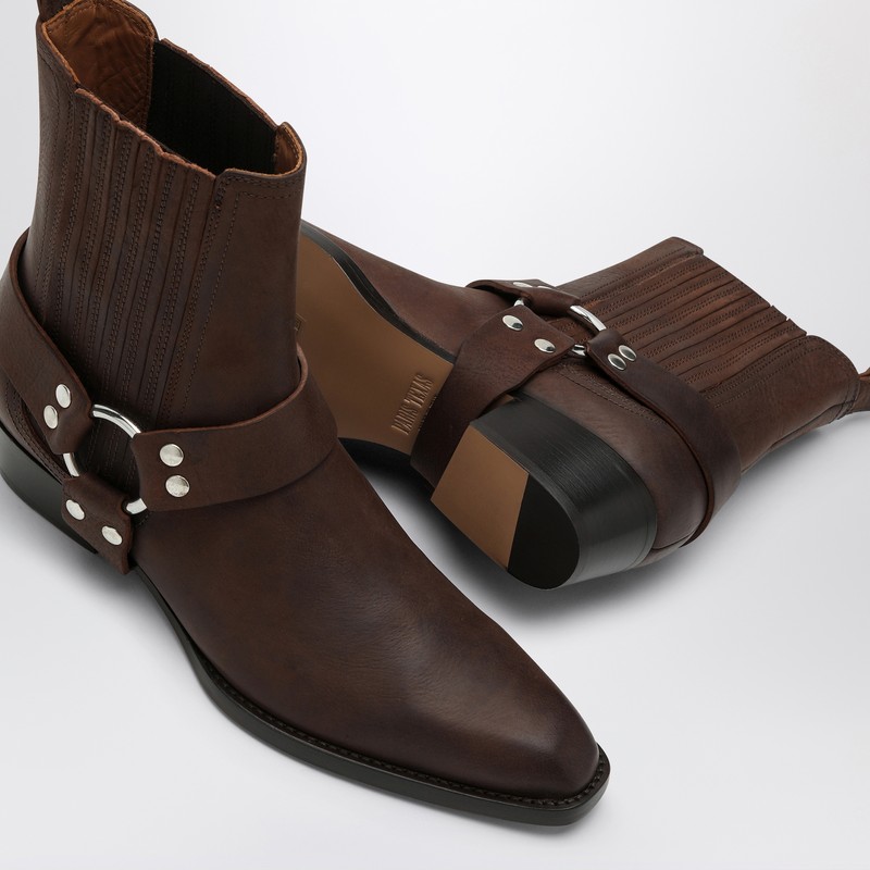 Paris Texas Helena Leather Ankle Boot In Brown