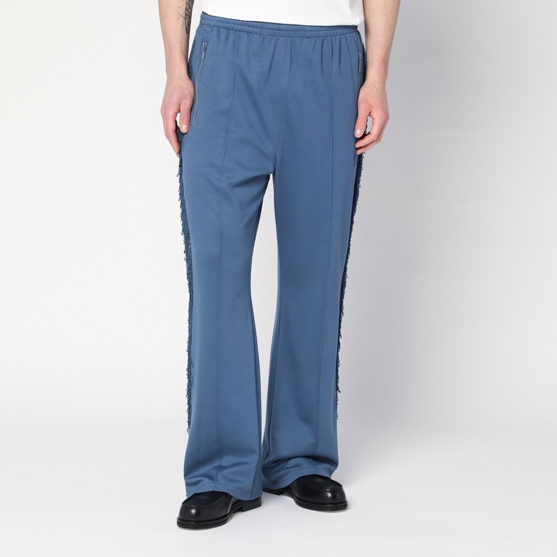 Slate blue jogging pants with fringes
