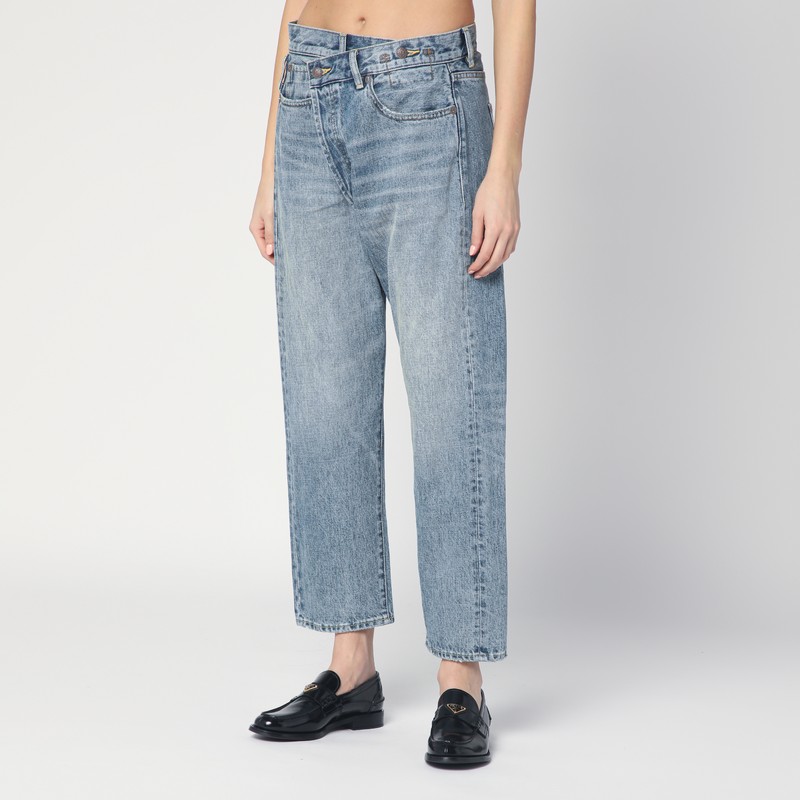 R13 Faded Blue Crossover Jeans In Blue