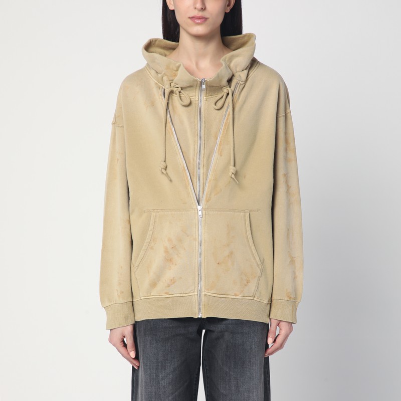 Khaki sweatshirt with wear