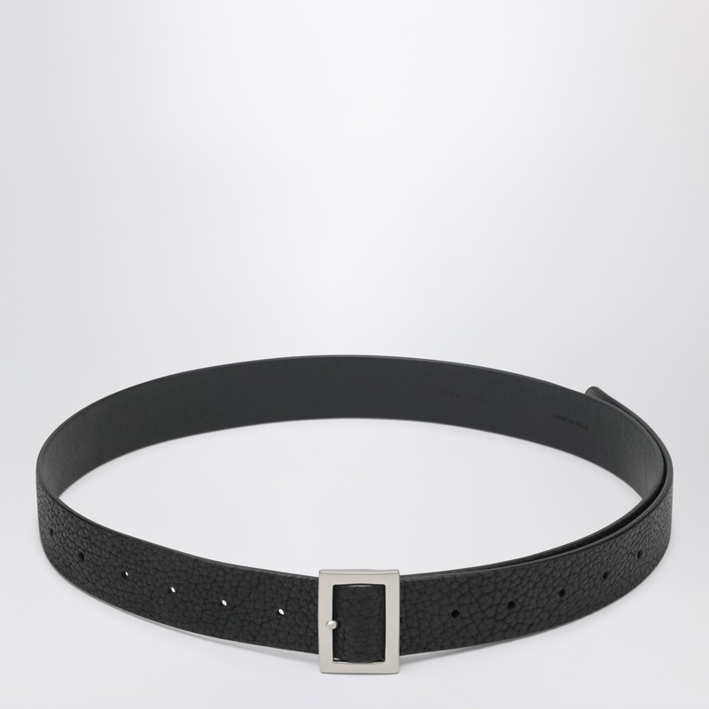 Black embossed leather belt