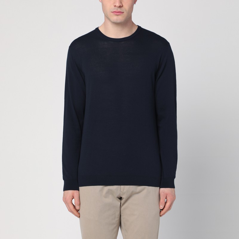 Navy blue sweater in cotton - Roberto Collina - Modalova