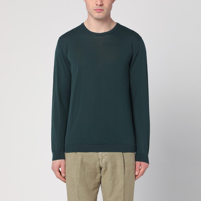 Dark green sweater in cotton - Roberto Collina - Modalova