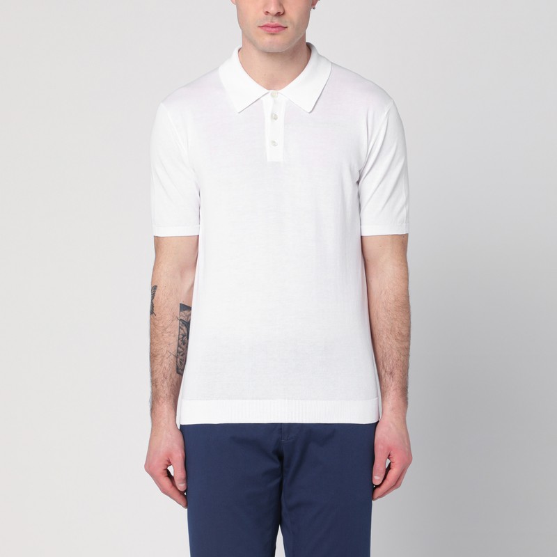 White polo in cotton