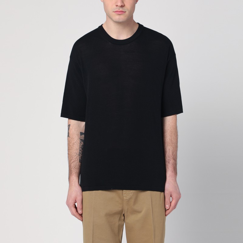 Black sweater in cotton - Roberto Collina - Modalova