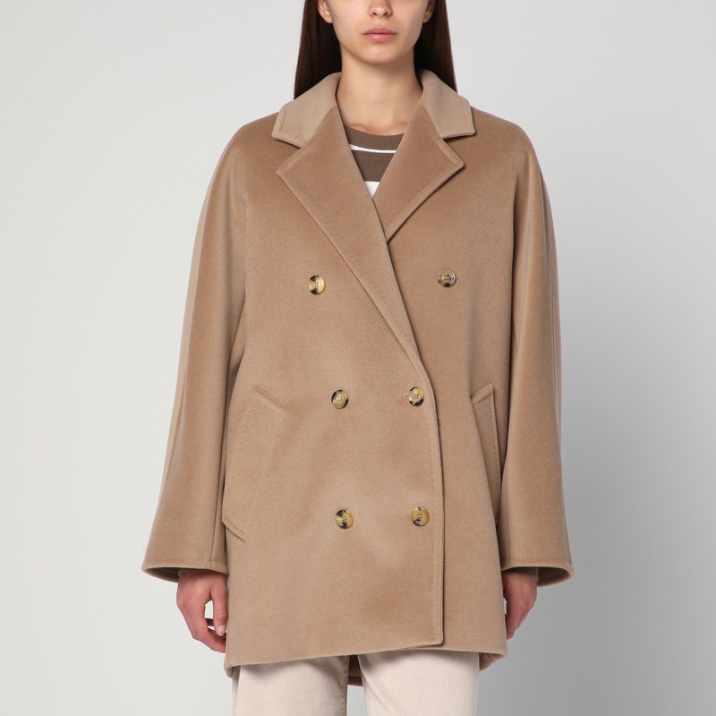 101801 Short Icon Coat in camel color