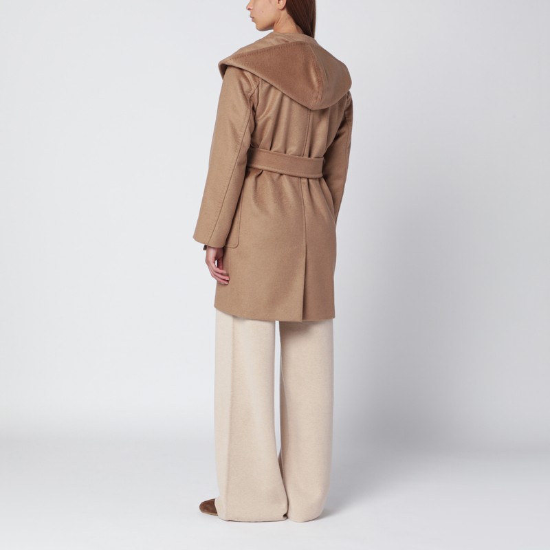 Max Mara Camel Wrap Coat In Brown