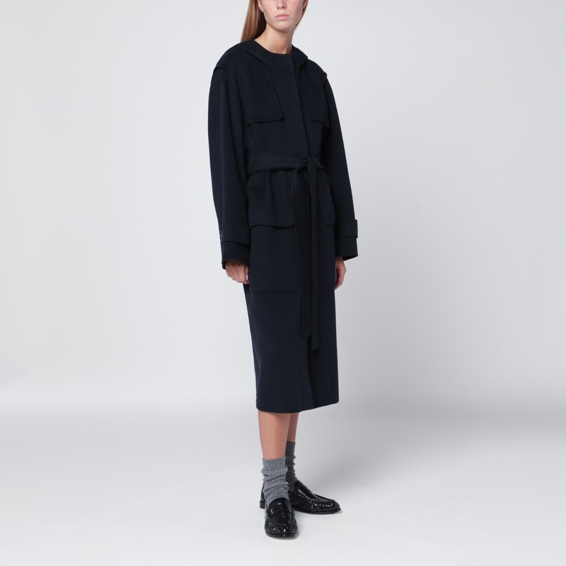 Blue coat with matching double belt