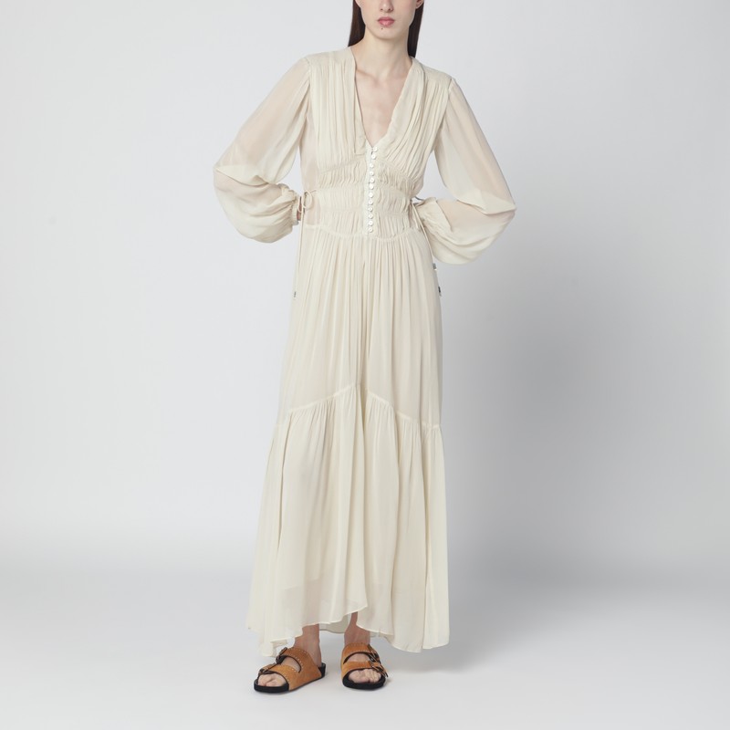 Isabel Marant Étoile Briane Long Ecru Dress In Sand