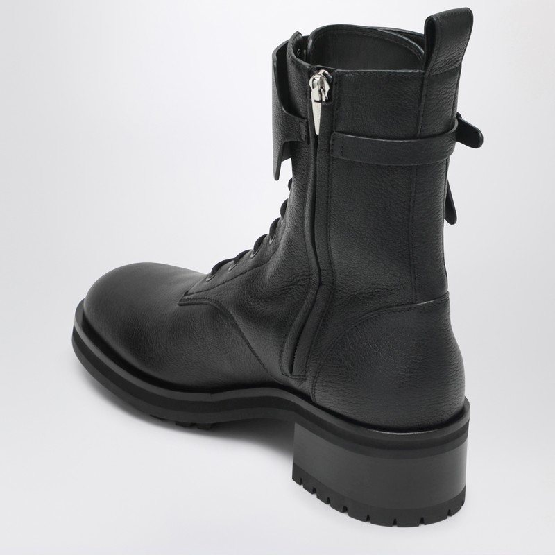 Jimmy Choo Rosabel Flat Black Leather Ankle Boots In Black