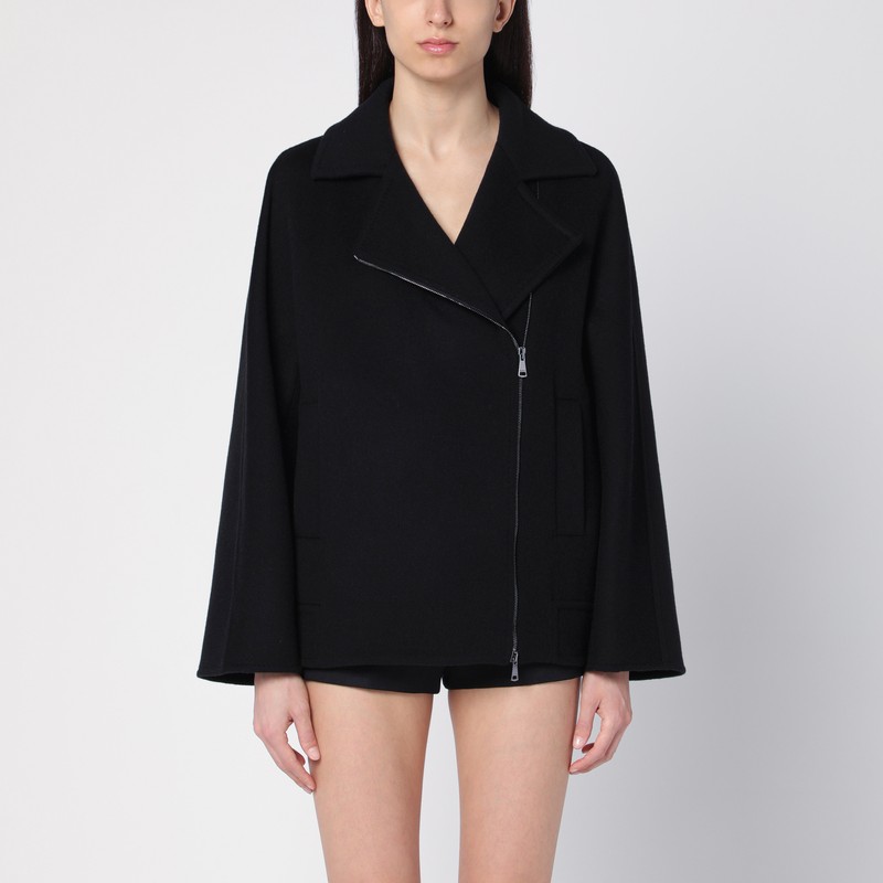Black virgin wool caban