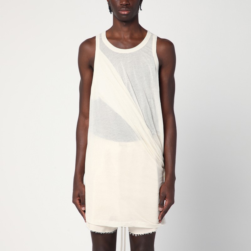 Ivory tank top with draping