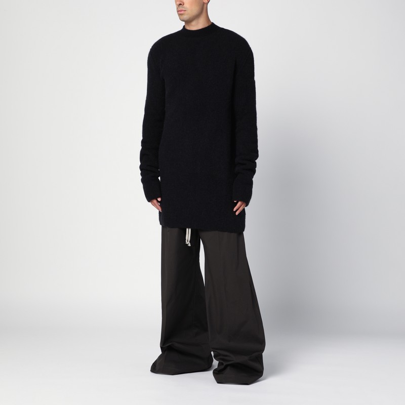 Rick Owens Black Alpaca-blend Jumper In Black