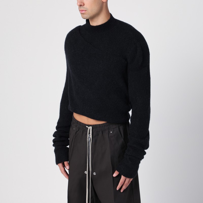 Rick Owens Black Alpaca-blend Jumper In Black